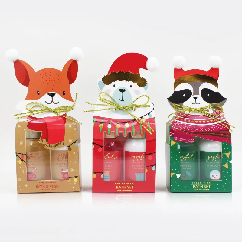 Set de regalo navideño para el cuidado del baño